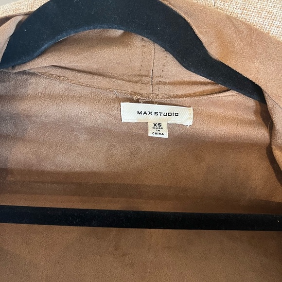 Max studio suede-feel jacket in brown - Picture 3 of 4